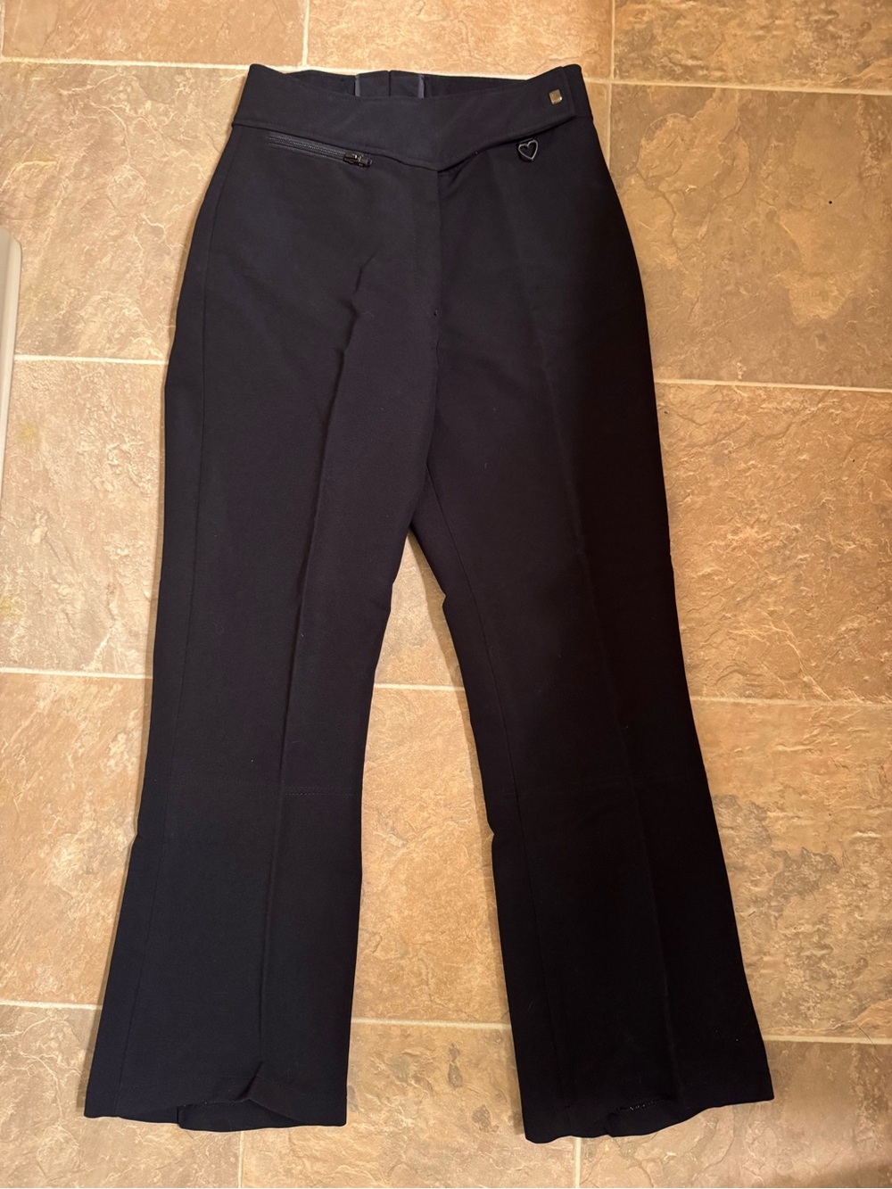 Obermeyer Black Boot-Cut Pants with Heart Accent